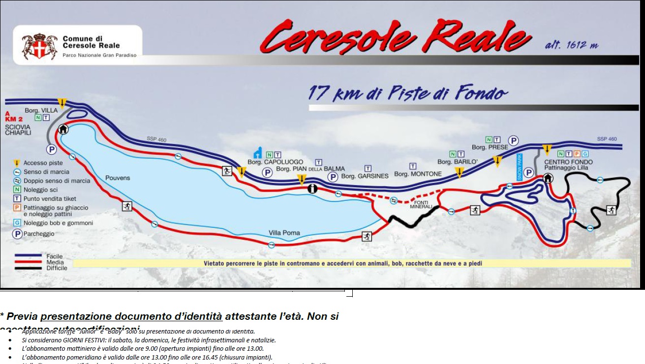 Cartina Ceresole Reale Mappa Piste Sci Ceresole Reale Dove Sciare